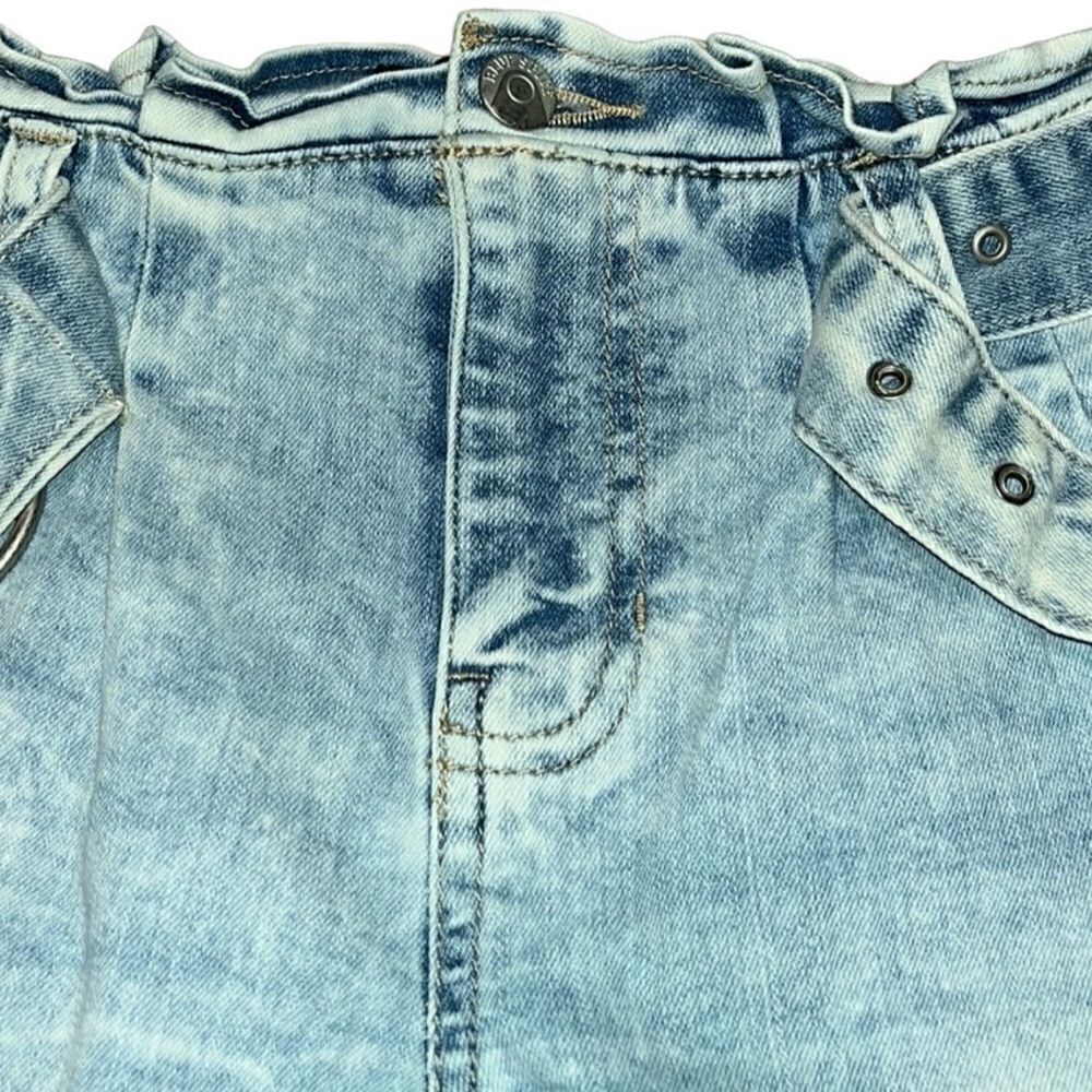 Blue Spice Paper Bag Rolled Hem Jean Shorts - Picture 5 of 9